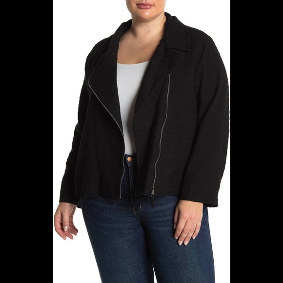 14th & Union Jackets & Blazers - 14th & Union Boucle Knit Jacket Plus Size in Black